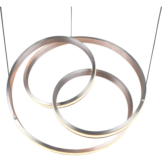 moderne LED hanglamp met 60W vermogen en dimfunctie in mat nikkel kleur moderne LED hanglamp met 60W vermogen en dimfunctie in mat nikkel kleur