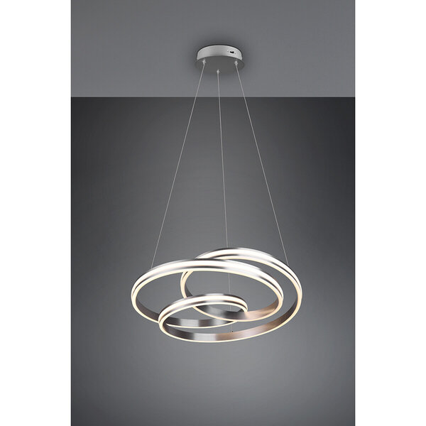 HLW LED Dimbare LED Hanglamp Trion Yarino 60W - Rond, Mat Nikkel, Aluminium