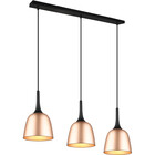 HLW LED Gold LED Pendant Lamp Trion Christa - 3-light, Matte Gold, Aluminum, E27 Fitting