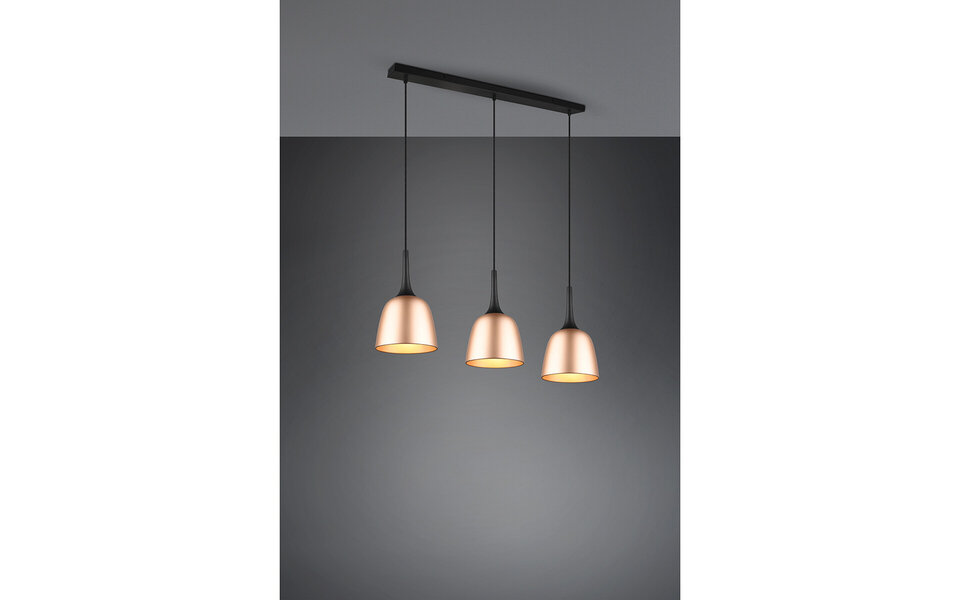 HLW LED Gouden LED Hanglamp Trion Christa - 3-lichts, Mat Goud, Aluminium, E27 Fitting HLW LED Gouden LED Hanglamp Trion Christa - 3-lichts, Mat Goud, Aluminium, E27 Fitting