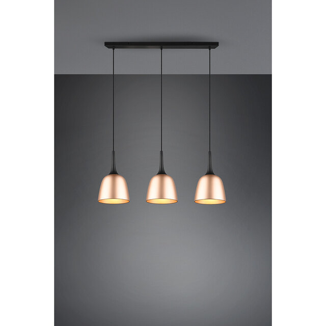 HLW LED Gouden LED Hanglamp Trion Christa - 3-lichts, Mat Goud, Aluminium, E27 Fitting HLW LED Gouden LED Hanglamp Trion Christa - 3-lichts, Mat Goud, Aluminium, E27 Fitting