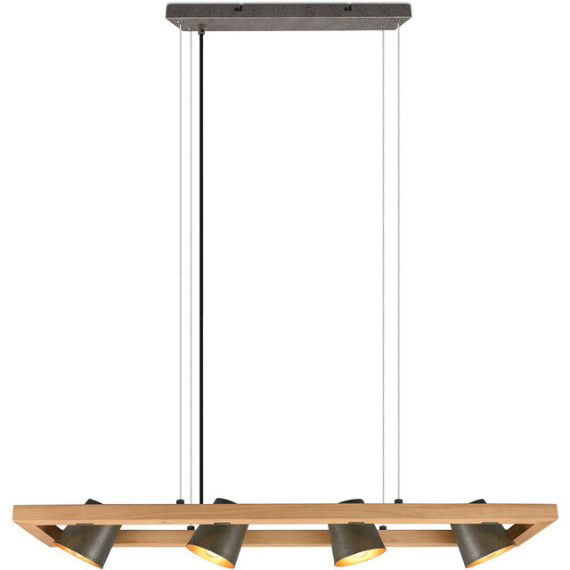 HLW LED LED Hanglamp Trion Bimm - 4 E14 lichtpunten, antiek nikkel & aluminium