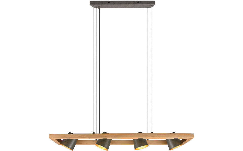 HLW LED LED Pendant Lamp Trion Bimm - 4 E14 light points, antique nickel & aluminum