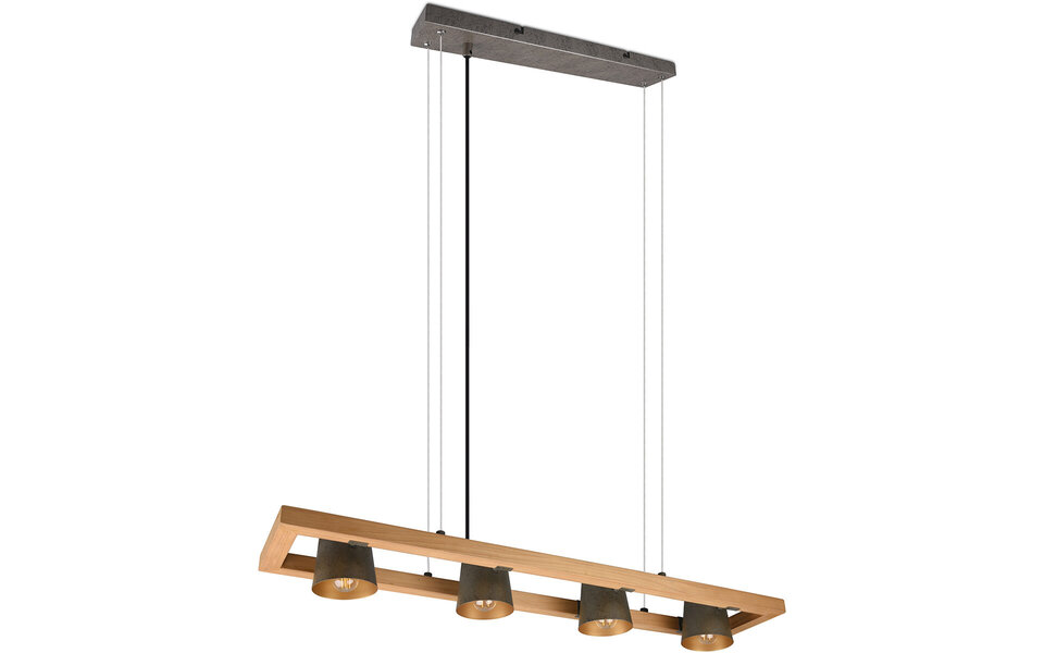 HLW LED LED Hanglamp Trion Bimm - 4 E14 lichtpunten, antiek nikkel & aluminium