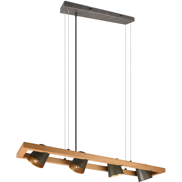 HLW LED LED Pendant Lamp Trion Bimm - 4 E14 light points, antique nickel & aluminum