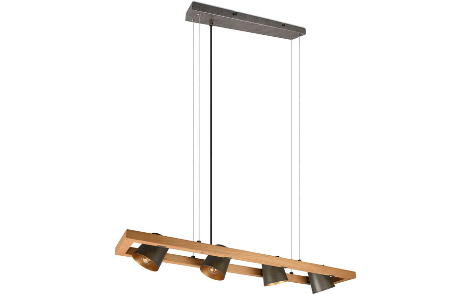 HLW LED LED Pendant Lamp Trion Bimm - 4 E14 light points, antique nickel & aluminum