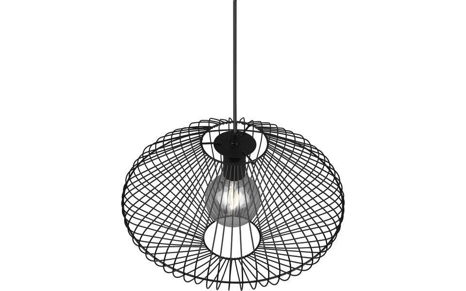 HLW LED Black LED Pendant Lamp Trion Caboli - Round, Matte Black Aluminum, E27 Fitting