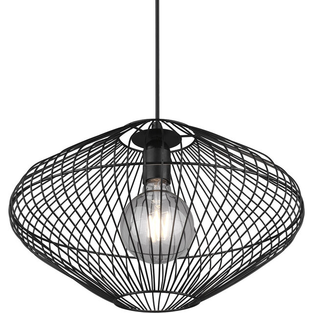 HLW LED Zwarte LED Hanglamp Trion Caboli - Rond, Mat Zwart Aluminium, E27 Fitting HLW LED Zwarte LED Hanglamp Trion Caboli - Rond, Mat Zwart Aluminium, E27 Fitting