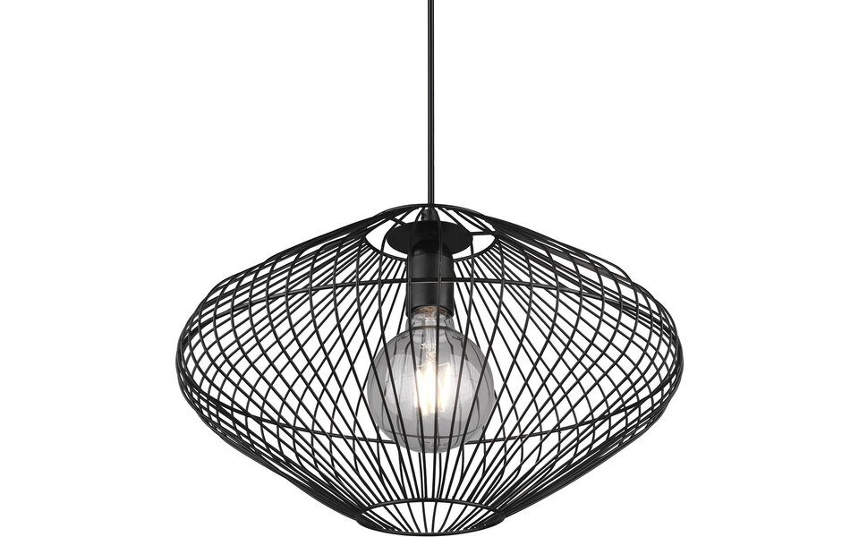 HLW LED Black LED Pendant Lamp Trion Caboli - Round, Matte Black Aluminum, E27 Fitting