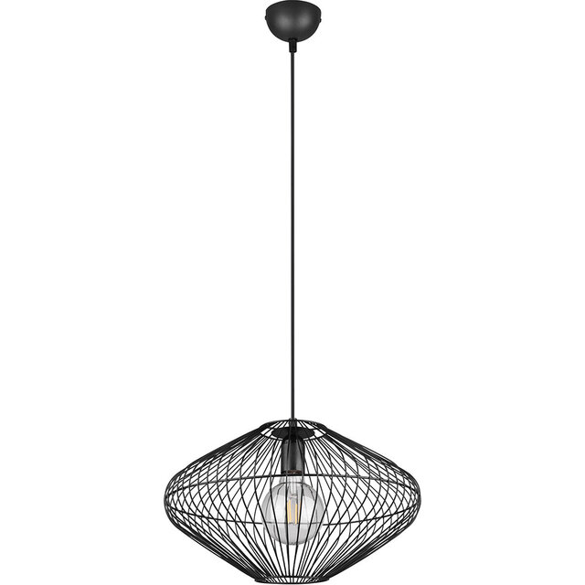 HLW LED Black LED Pendant Lamp Trion Caboli - Round, Matte Black Aluminum, E27 Fitting