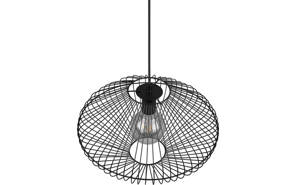 HLW LED Black LED Pendant Lamp Trion Caboli - Round, Matte Black Aluminum, E27 Fitting