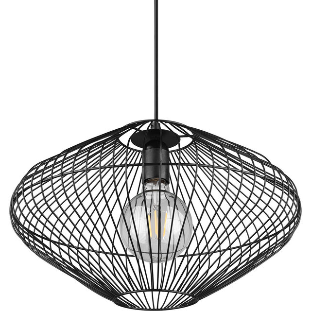 HLW LED Black LED Pendant Lamp Trion Caboli - Round, Matte Black Aluminum, E27 Fitting
