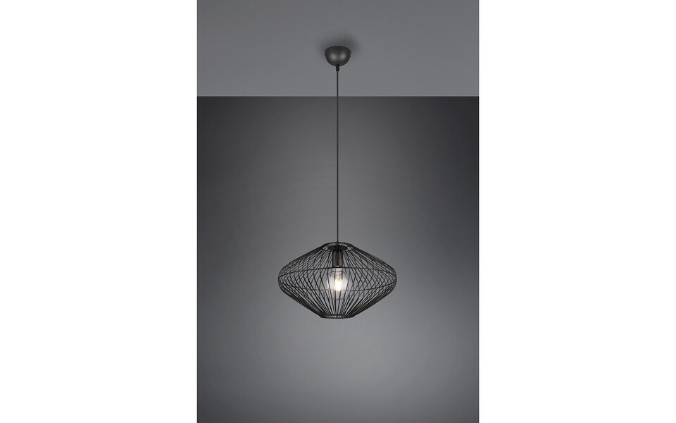 HLW LED Zwarte LED Hanglamp Trion Caboli - Rond, Mat Zwart Aluminium, E27 Fitting HLW LED Zwarte LED Hanglamp Trion Caboli - Rond, Mat Zwart Aluminium, E27 Fitting