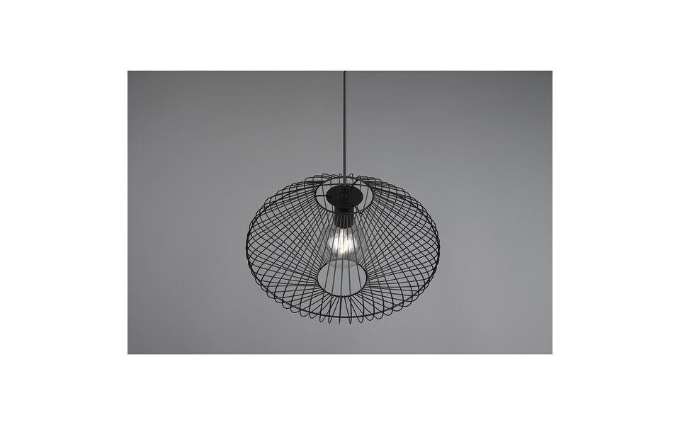 HLW LED Black LED Pendant Lamp Trion Caboli - Round, Matte Black Aluminum, E27 Fitting