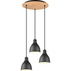 HLW LED Black LED Pendant Lamp Trion Handoll - 3-light Round, Matte Black Aluminum