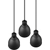 mat zwarte LED hanglamp met drie lichtpunten van aluminium in modern design, 40W mat zwarte LED hanglamp met drie lichtpunten van aluminium in modern design, 40W
