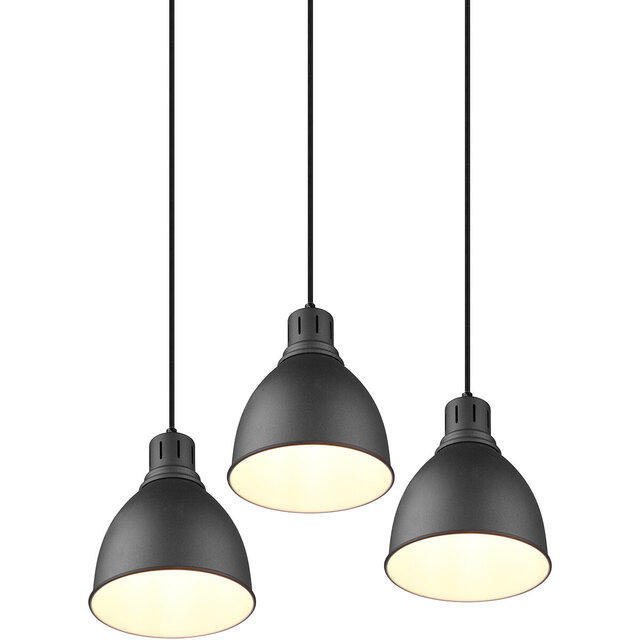 HLW LED Black LED Pendant Lamp Trion Handoll - 3-light Round, Matte Black Aluminum HLW LED Black LED Pendant Lamp Trion Handoll - 3-light Round, Matte Black Aluminum