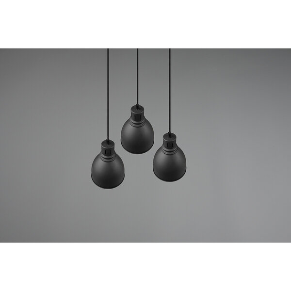 HLW LED Zwarte LED Hanglamp Trion Handoll - 3-lichts Rond, Mat Zwart Aluminium HLW LED Zwarte LED Hanglamp Trion Handoll - 3-lichts Rond, Mat Zwart Aluminium