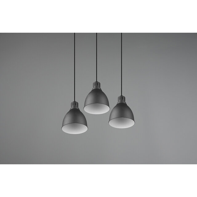 HLW LED Black LED Pendant Lamp Trion Handoll - 3-light Round, Matte Black Aluminum HLW LED Black LED Pendant Lamp Trion Handoll - 3-light Round, Matte Black Aluminum