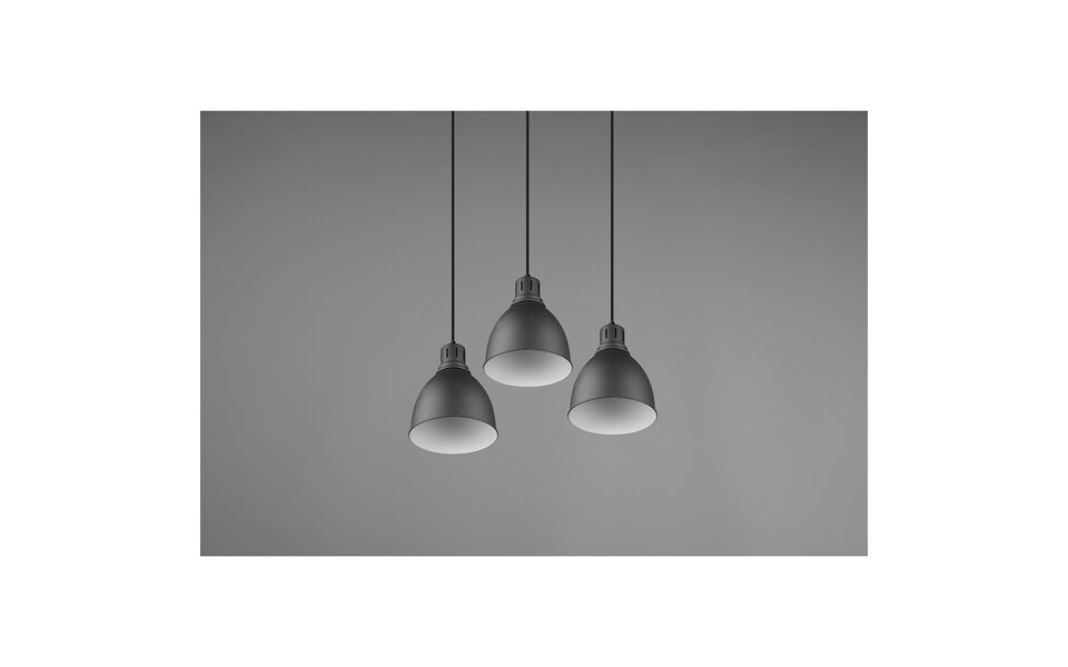 HLW LED Black LED Pendant Lamp Trion Handoll - 3-light Round, Matte Black Aluminum HLW LED Black LED Pendant Lamp Trion Handoll - 3-light Round, Matte Black Aluminum