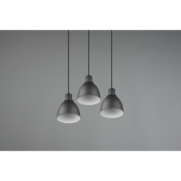 HLW LED Zwarte LED Hanglamp Trion Handoll - 3-lichts Rond, Mat Zwart Aluminium HLW LED Zwarte LED Hanglamp Trion Handoll - 3-lichts Rond, Mat Zwart Aluminium