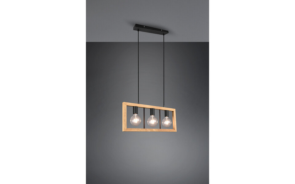 HLW LED Zwarte LED Hanglamp Trion Aplon - 3-Lichts LED Hanglamp met E27 Fitting HLW LED Zwarte LED Hanglamp Trion Aplon - 3-Lichts LED Hanglamp met E27 Fitting