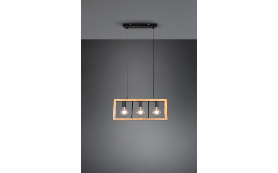 HLW LED Zwarte LED Hanglamp Trion Aplon - 3-Lichts LED Hanglamp met E27 Fitting HLW LED Zwarte LED Hanglamp Trion Aplon - 3-Lichts LED Hanglamp met E27 Fitting