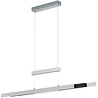 Moderne zilverkleurige LED hanglamp 45W met up & down verlichting en geborsteld metalen afwerking