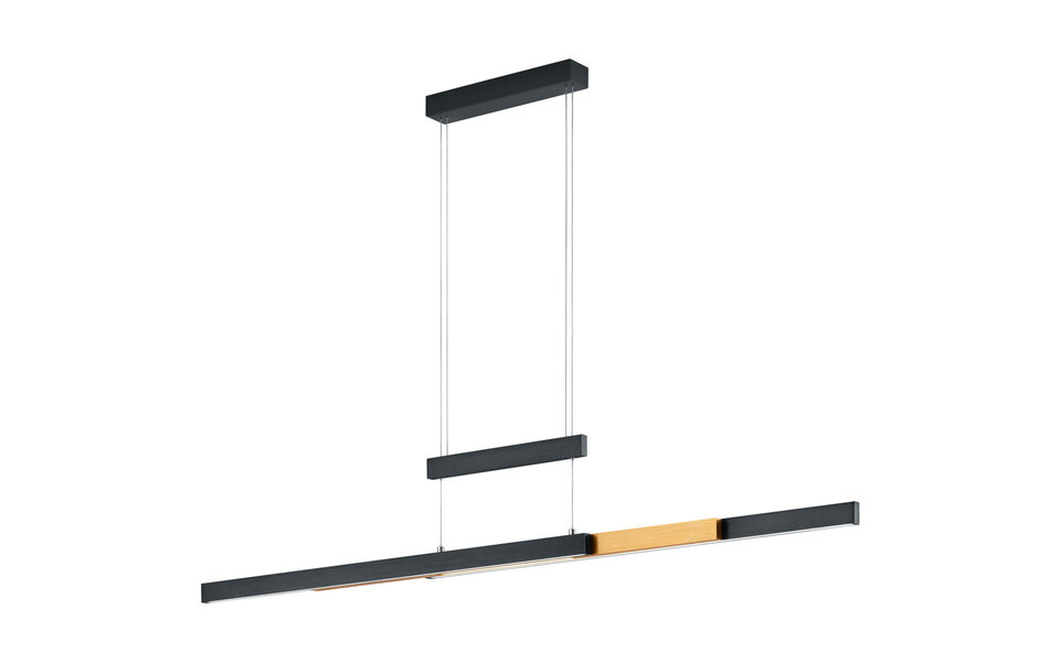 HLW LED Mat Zwarte LED Hanglamp Trion Trojan 45W met Up & Down Verlichting en Instelbare Kleur