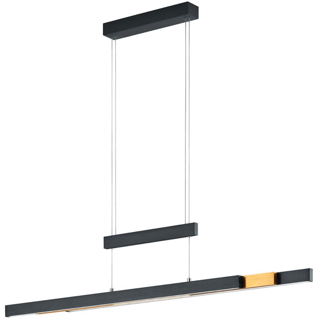 Zwarte moderne LED hanglamp met up & down licht, 45 watt vermogen, strak design