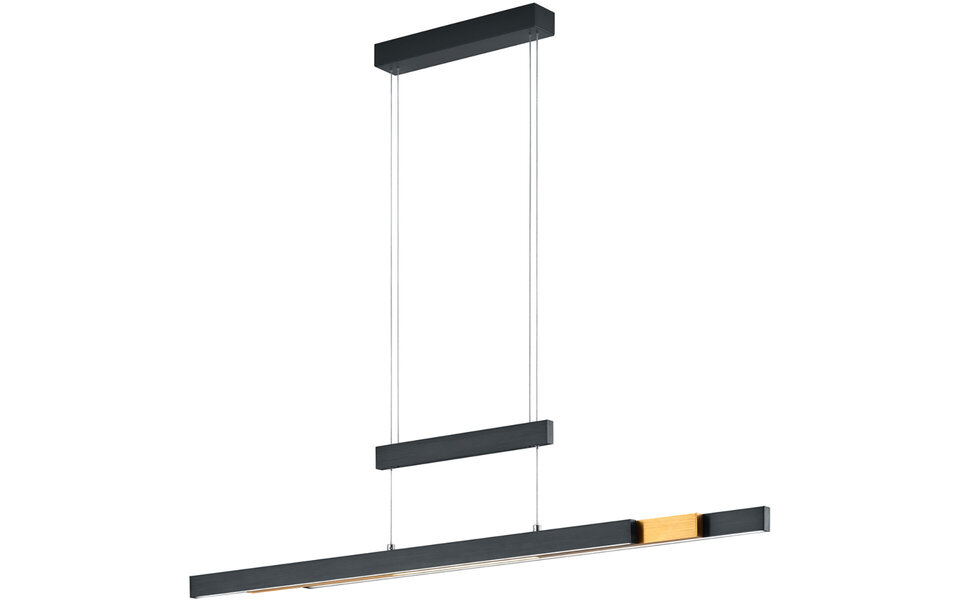 HLW LED Mat Zwarte LED Hanglamp Trion Trojan 45W met Up & Down Verlichting en Instelbare Kleur