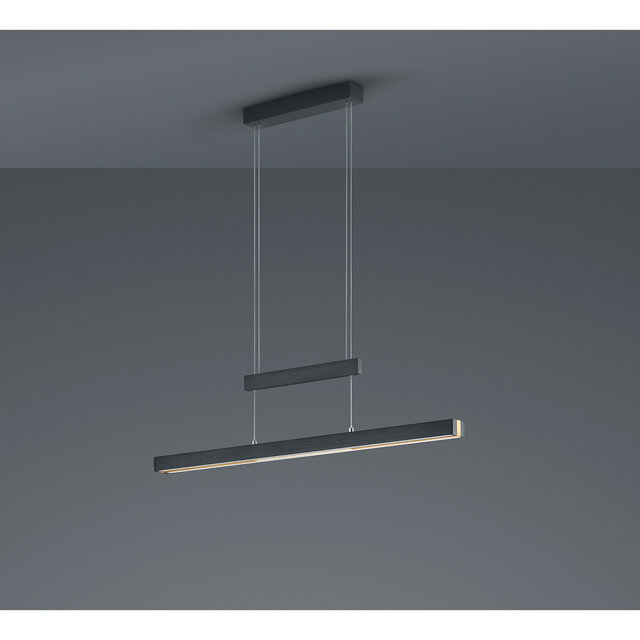 HLW LED Mat Zwarte LED Hanglamp Trion Trojan 45W met Up & Down Verlichting en Instelbare Kleur