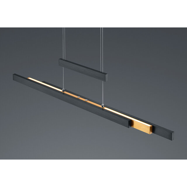 HLW LED Matte Black LED Pendant Lamp Trion Trojan 45W with Up & Down Lighting and Adjustable Color