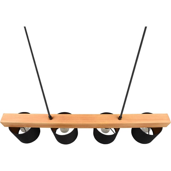 HLW LED Stijlvolle LED Hanglamp Hout Mat Zwart/Goud - 4-Lichts E14 Fitting - Trion Camo HLW LED Stijlvolle LED Hanglamp Hout Mat Zwart/Goud - 4-Lichts E14 Fitting - Trion Camo