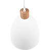 Ronde witte LED hanglamp van mat aluminium met E27 fitting en 40W vermogen in modern design