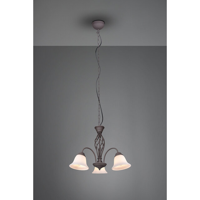 HLW LED LED Chandelier Trion Rustina - Rust-colored 3-light fixture with E14 fitting HLW LED LED Chandelier Trion Rustina - Rust-colored 3-light fixture with E14 fitting