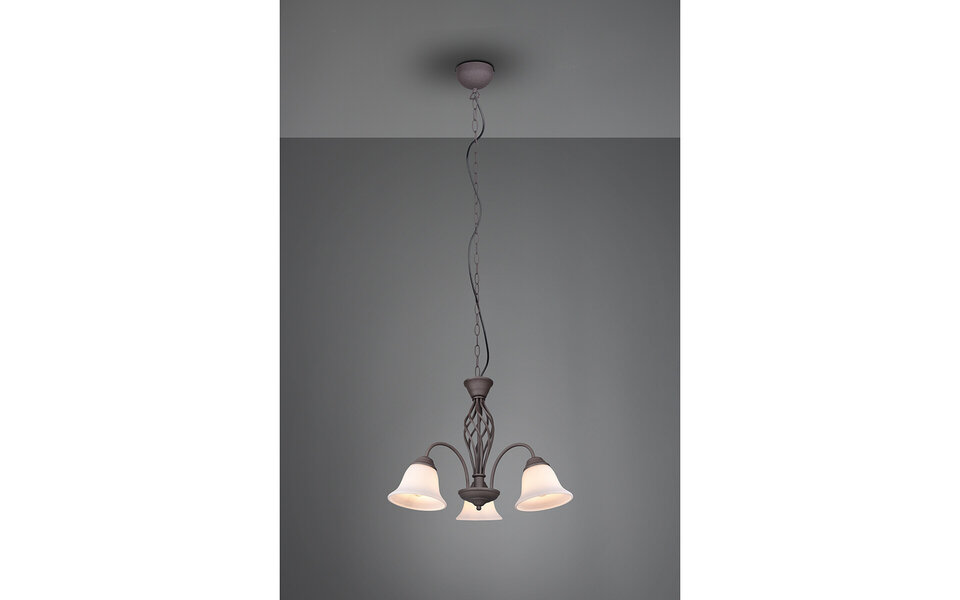 HLW LED LED Kroonluchter Trion Rustina - Roestkleurige 3-lichts armatuur met E14 fitting