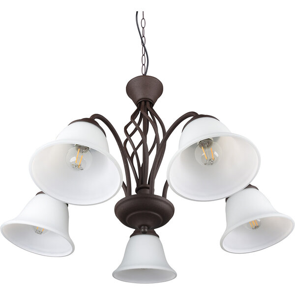 HLW LED LED Kroonluchter Trion Rustina - 5-lichts Roestkleur Aluminium E14 HLW LED LED Kroonluchter Trion Rustina - 5-lichts Roestkleur Aluminium E14