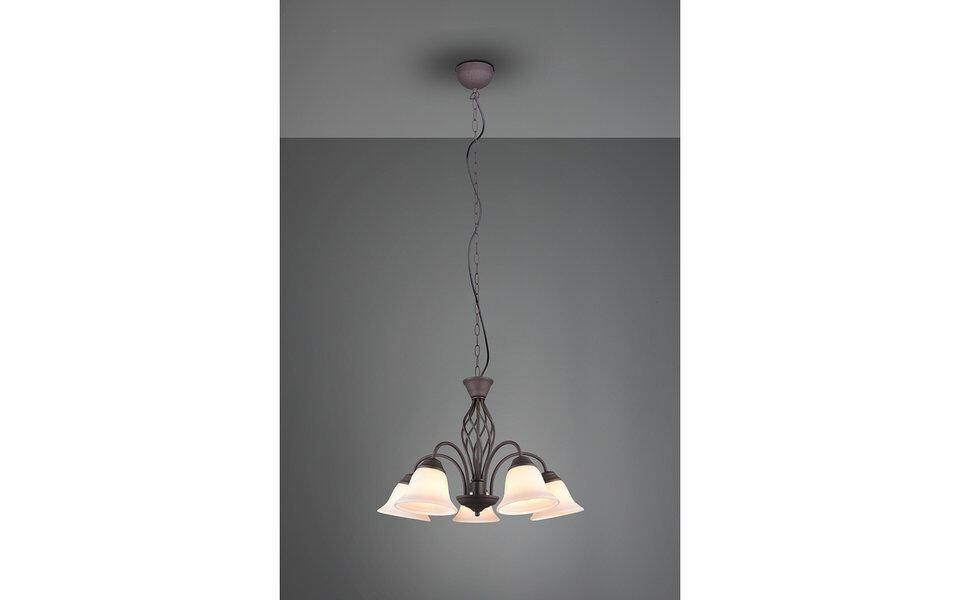 HLW LED LED Kroonluchter Trion Rustina - 5-lichts Roestkleur Aluminium E14 HLW LED LED Kroonluchter Trion Rustina - 5-lichts Roestkleur Aluminium E14