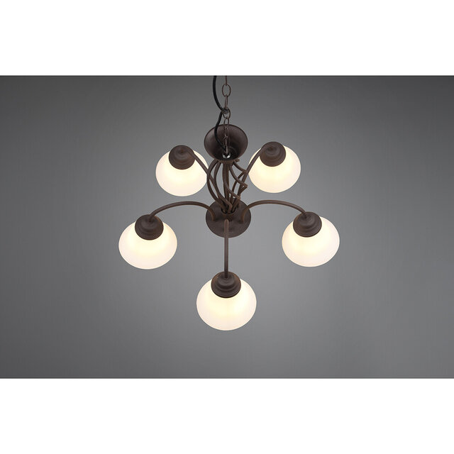 HLW LED LED Kroonluchter Trion Rustina - 5-lichts Roestkleur Aluminium E14 HLW LED LED Kroonluchter Trion Rustina - 5-lichts Roestkleur Aluminium E14