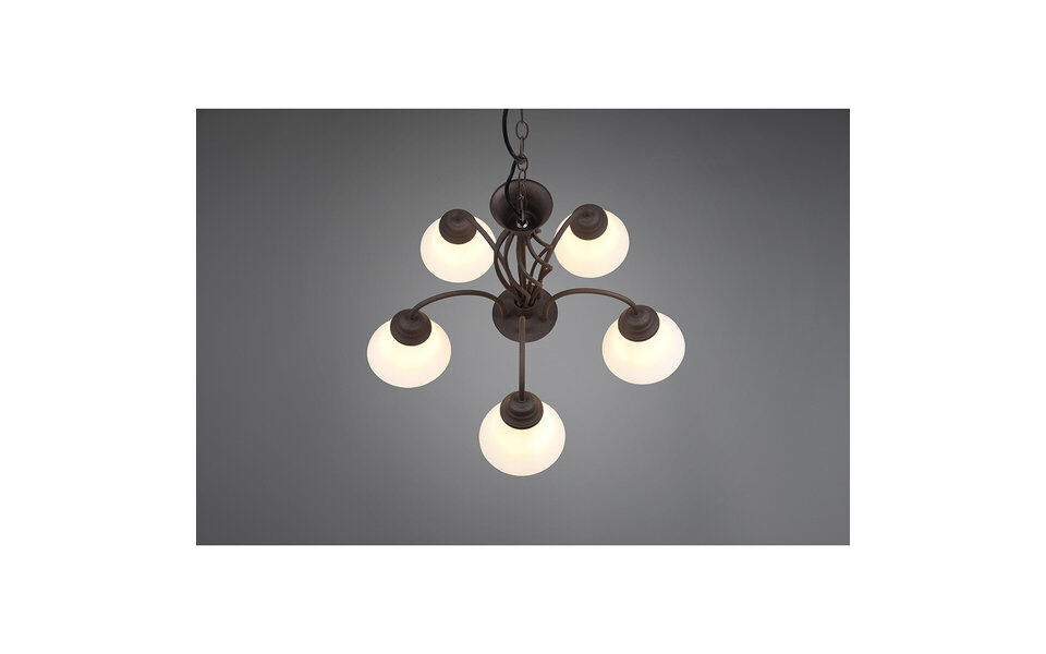 HLW LED LED Kroonluchter Trion Rustina - 5-lichts Roestkleur Aluminium E14 HLW LED LED Kroonluchter Trion Rustina - 5-lichts Roestkleur Aluminium E14