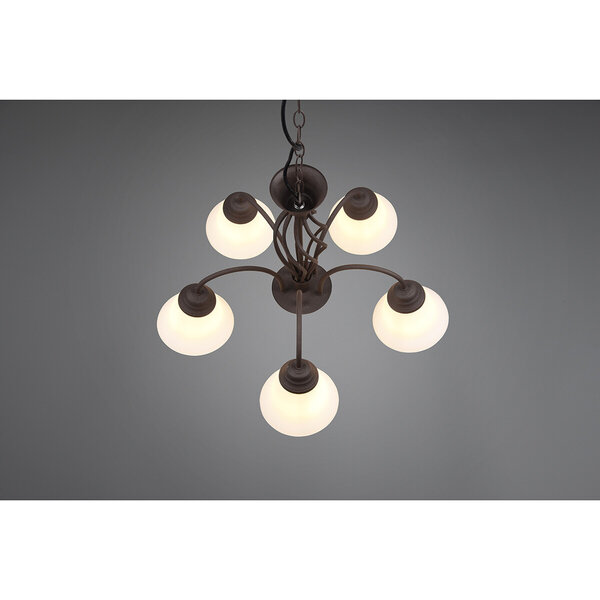 HLW LED LED Kroonluchter Trion Rustina - 5-lichts Roestkleur Aluminium E14 HLW LED LED Kroonluchter Trion Rustina - 5-lichts Roestkleur Aluminium E14