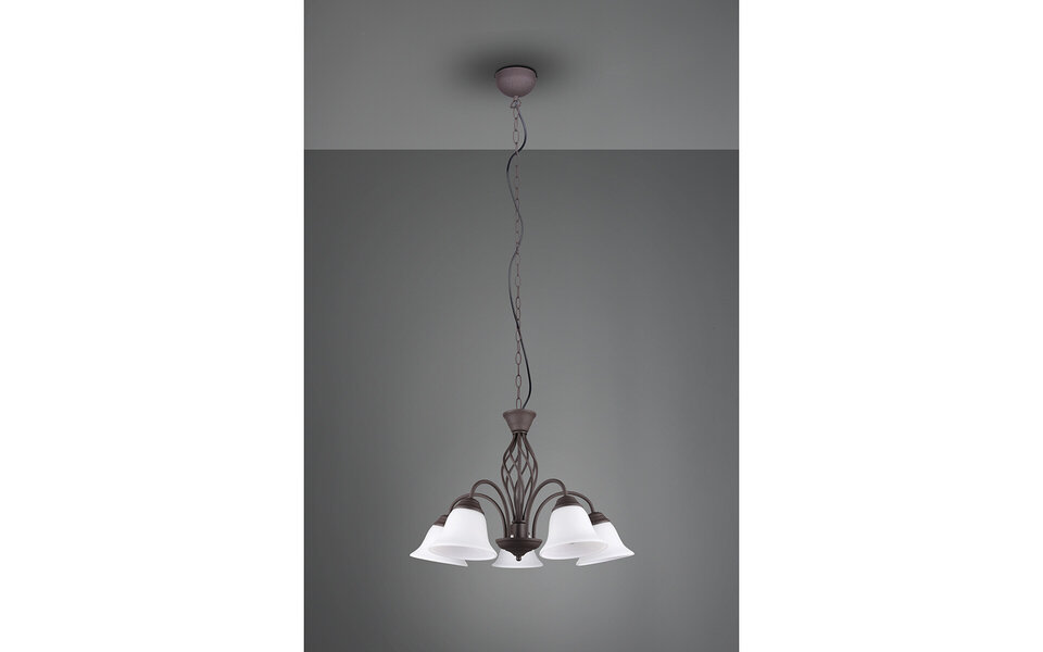 HLW LED LED Kroonluchter Trion Rustina - 5-lichts Roestkleur Aluminium E14 HLW LED LED Kroonluchter Trion Rustina - 5-lichts Roestkleur Aluminium E14