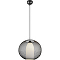 Black LED Pendant Lamp Trion Filtran - Matte Black Aluminum, Round, E27 Fitting