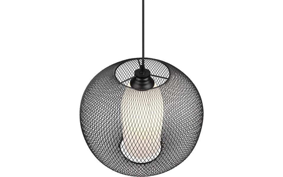 HLW LED Black LED Pendant Lamp Trion Filtran - Matte Black Aluminum, Round, E27 Fitting