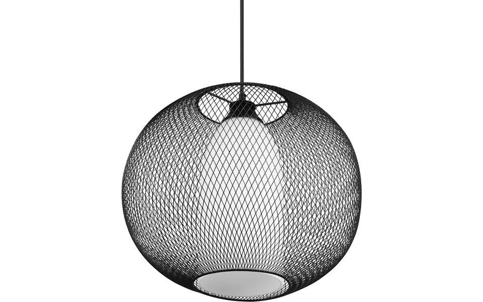 HLW LED Black LED Pendant Lamp Trion Filtran - Matte Black Aluminum, Round, E27 Fitting