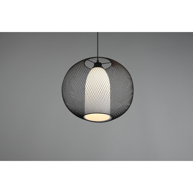 HLW LED Black LED Pendant Lamp Trion Filtran - Matte Black Aluminum, Round, E27 Fitting