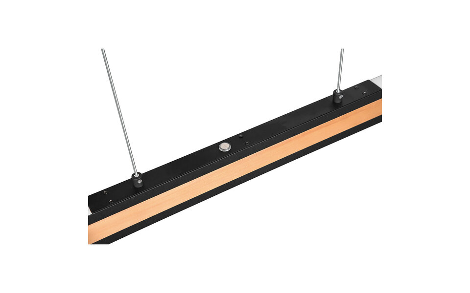 HLW LED Stijlvolle Zwarte LED Hanglamp Hout 42W - Aanpasbare Kleur & Up & Down Licht