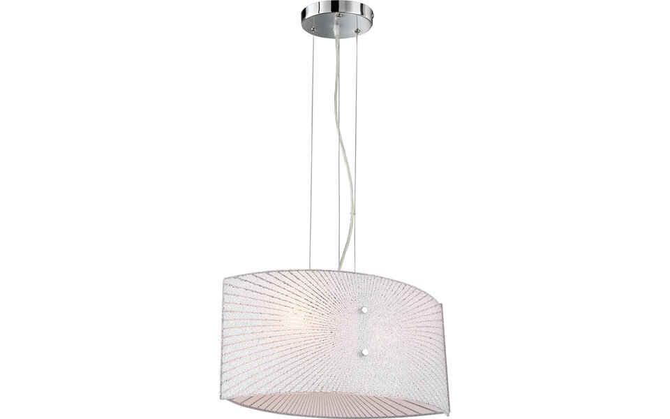 HLW LED LED Pendant Lamp Trion Elize - 2-light E27 fitting, Matte Chrome, Aluminum & Clear Glass