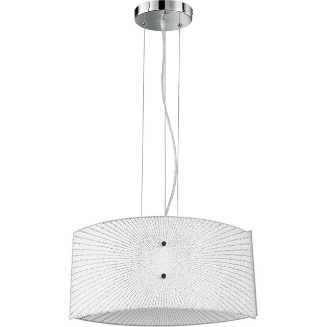 HLW LED LED Pendant Lamp Trion Elize - 2-light E27 fitting, Matte Chrome, Aluminum & Clear Glass
